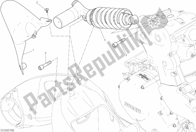 Tutte le parti per il Sospensione Posteriore del Ducati Monster 1200 R USA 2019